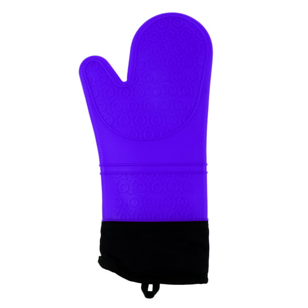 Silicone Oven Glove Kitchen Cooking Heat Resistant Insulate Pot Holder Purpl